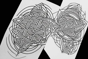 sacred geometry cross tattoo idea