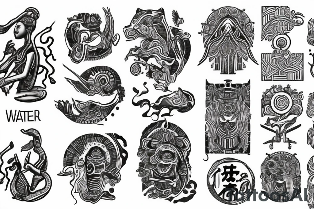 Yin water hieroglyph tattoo idea
