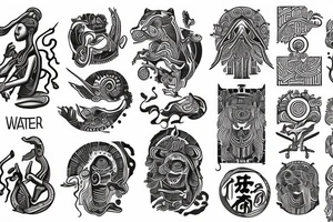 Yin water hieroglyph tattoo idea