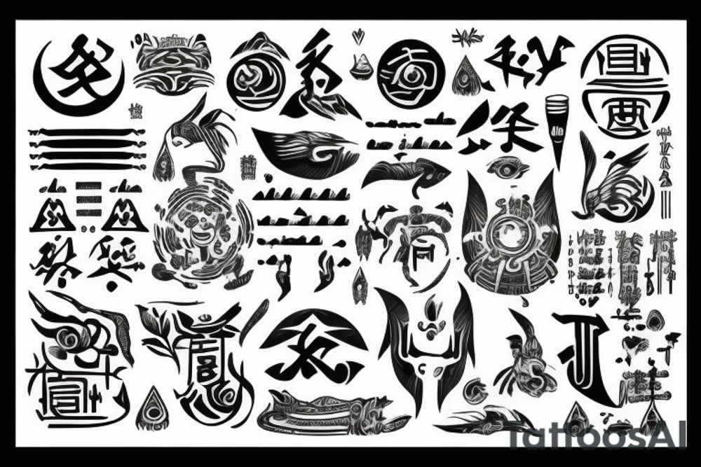 Yin water hieroglyph tattoo idea
