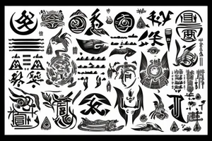 Yin water hieroglyph tattoo idea