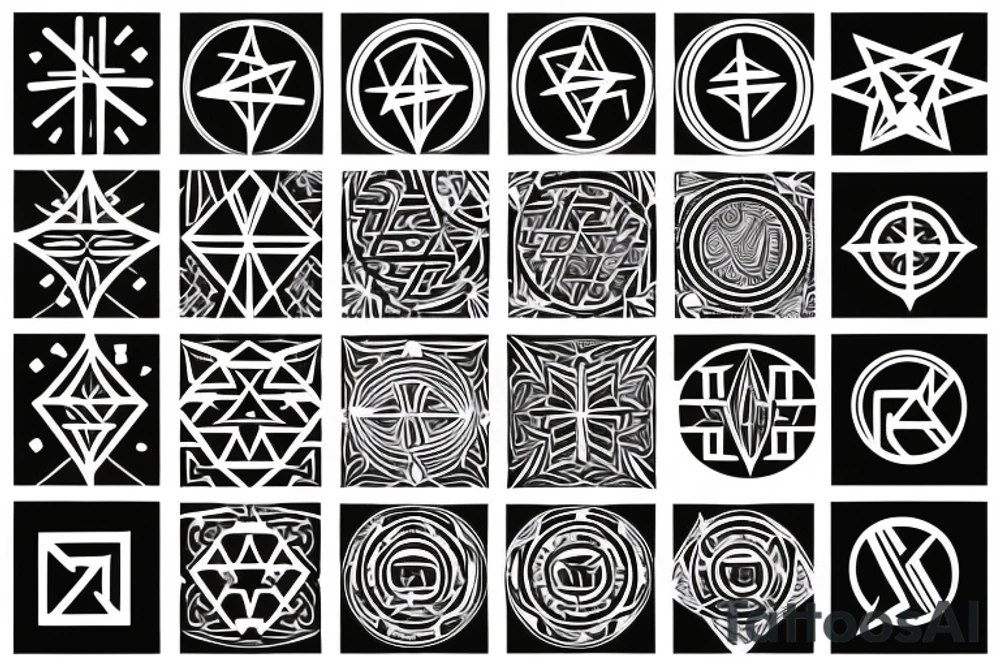 Geometric circular pattern around a cross tattoo idea Geometric circular pattern around a cross tattoo idea