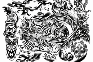 sketch of a tattoo,Yin water hieroglyph tattoo idea
