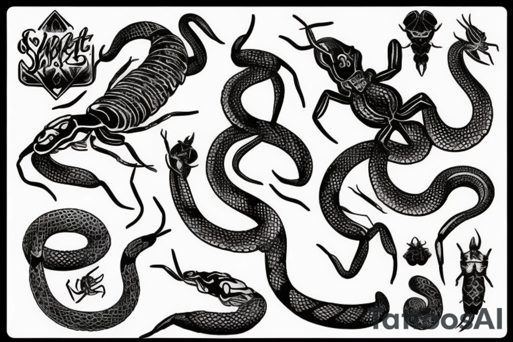 Snake and scorpion tattoo idea