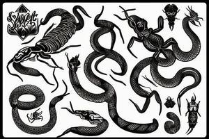 Snake and scorpion tattoo idea