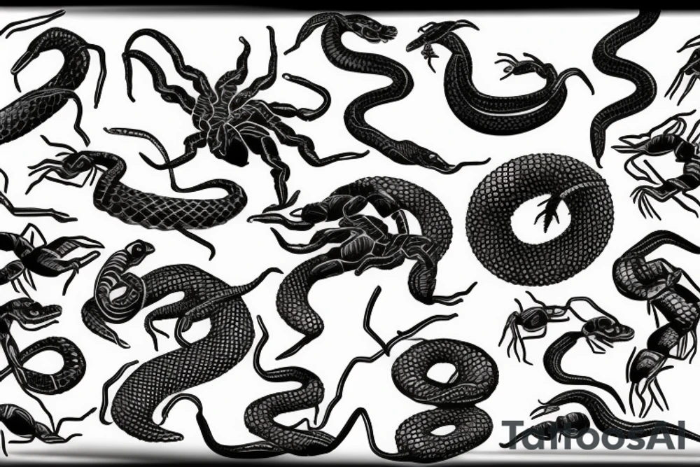 Snake and scorpion tattoo idea