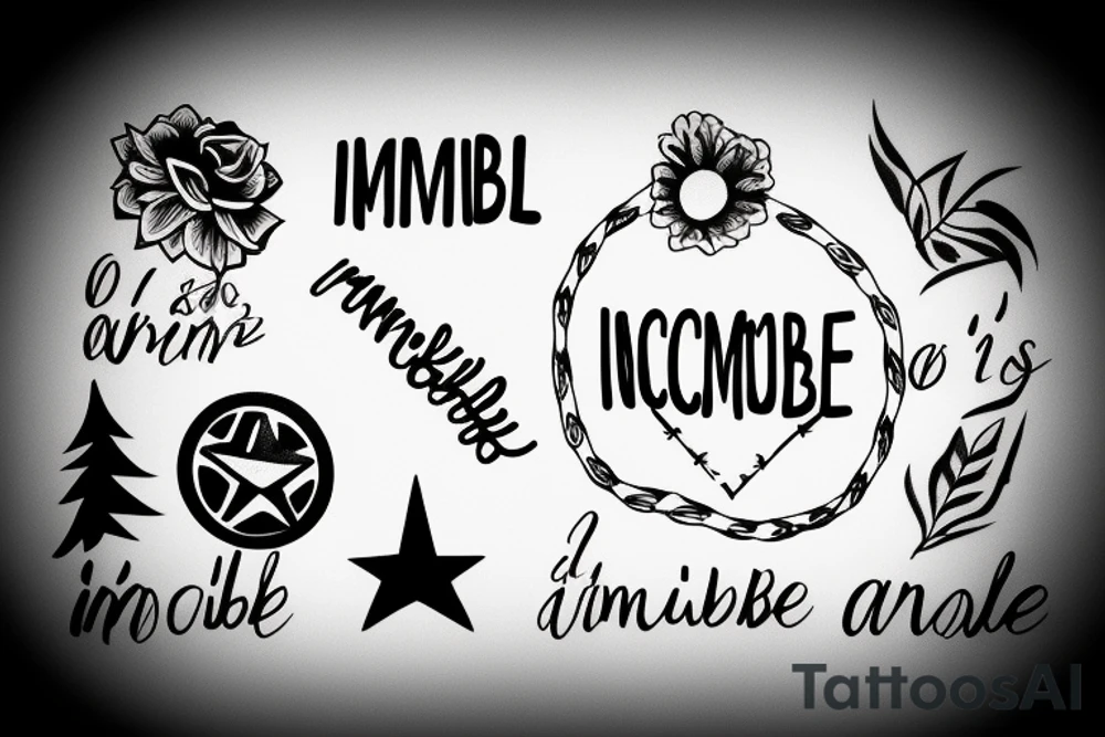 a minimal word that says nothing is impossible tattoo idea