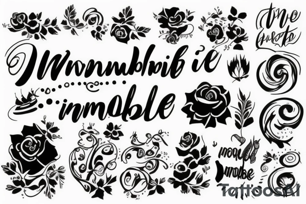 a minimal word tatoo that says nothing is impossible tattoo idea