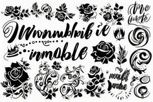 a minimal word tatoo that says nothing is impossible tattoo idea