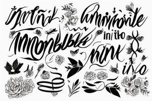 a minimal word tatoo that says nothing is impossible in english tattoo idea
