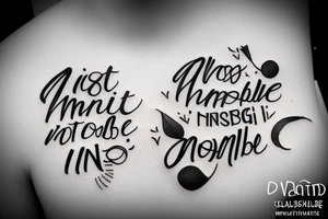 a minimal word tatoo that says nothing is impossible in english tattoo idea
