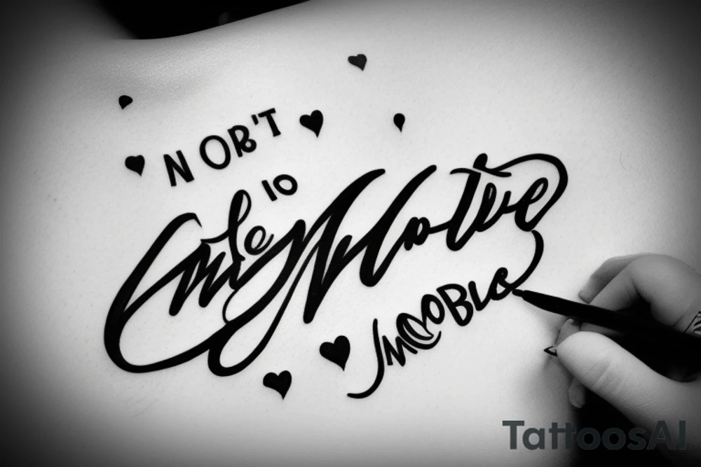 a minimal word tatoo that says nothing is impossible in english more simple tattoo idea