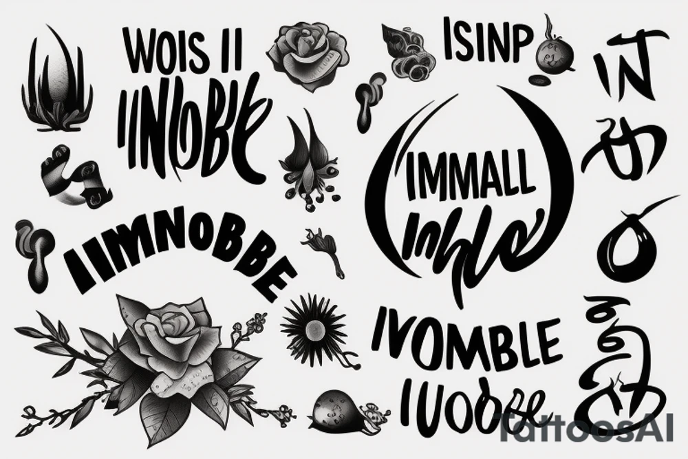 a minimal word tatoo that says nothing is impossible in english language more simple and more obvius tattoo idea