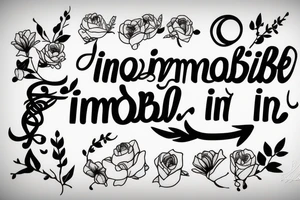 a minimal word tattoo that says nothing is impossible in English language more simple and more obvious tattoo idea