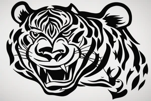 A panther fighting a tiger tattoo idea