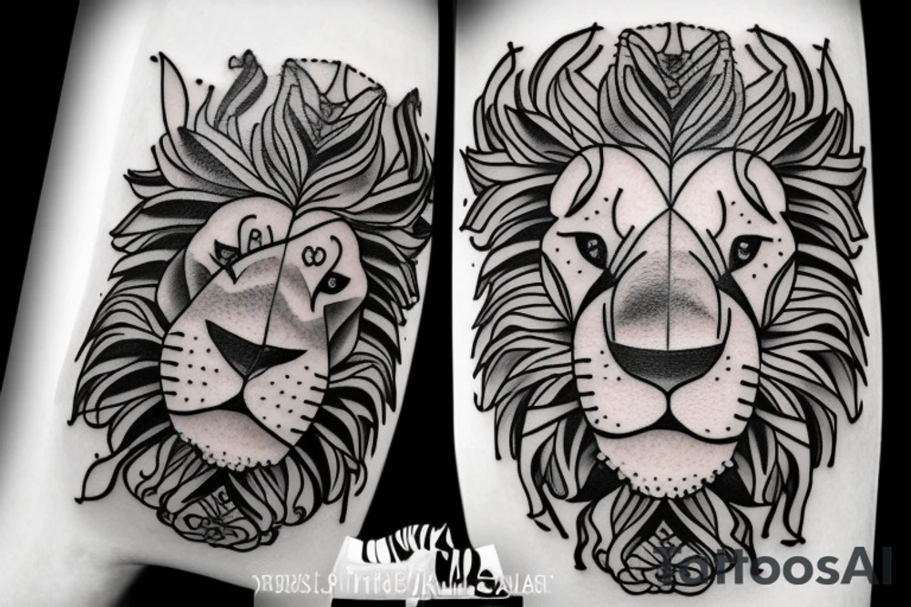 lion with a jug of wine tattoo idea