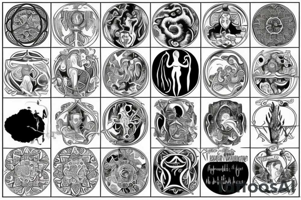 Four virtues of stoicism tattoo idea