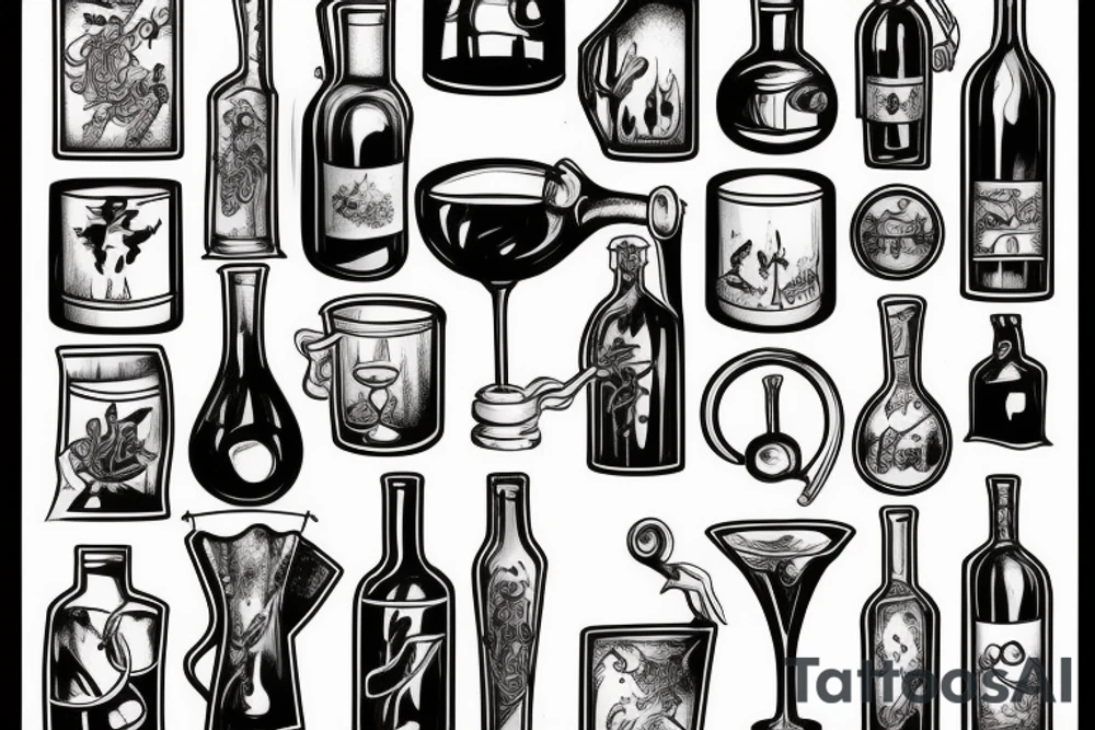 jug of wine being poured out tattoo idea