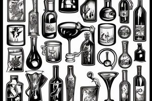 jug of wine being poured out tattoo idea
