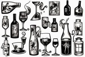 jug of wine being poured out tattoo idea
