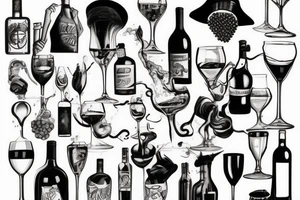 wine being poured out tattoo idea