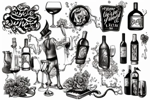 wine being poured out tattoo idea
