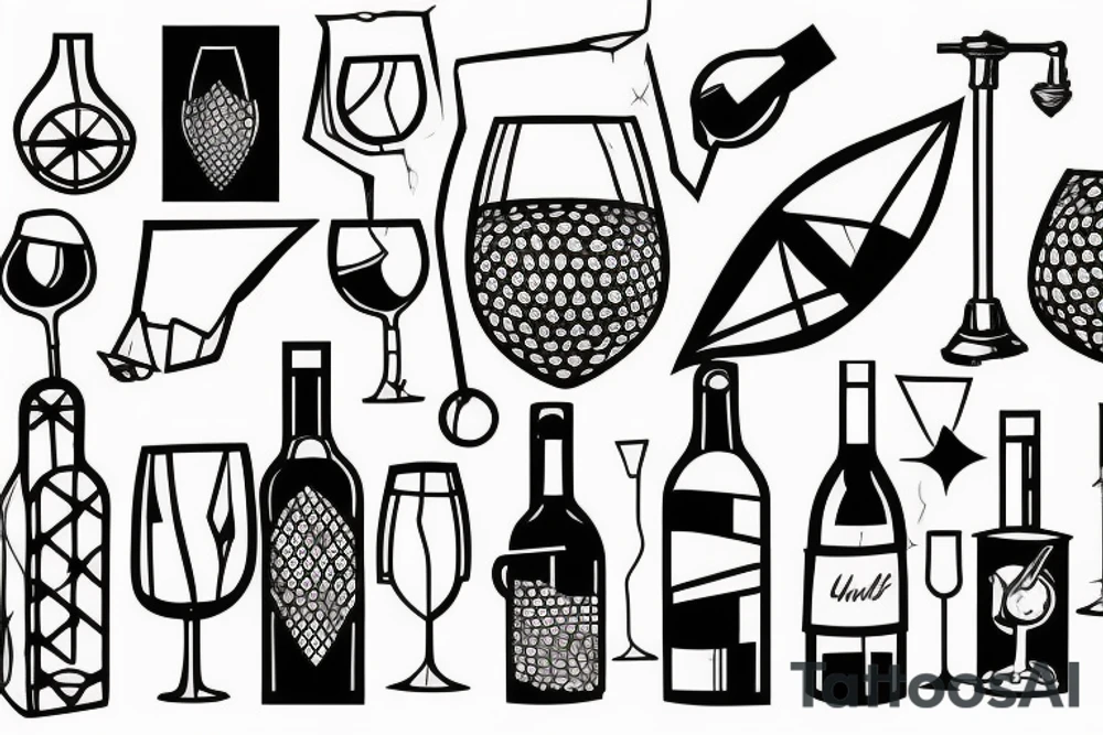 wine being poured out tattoo idea