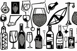 wine being poured out tattoo idea