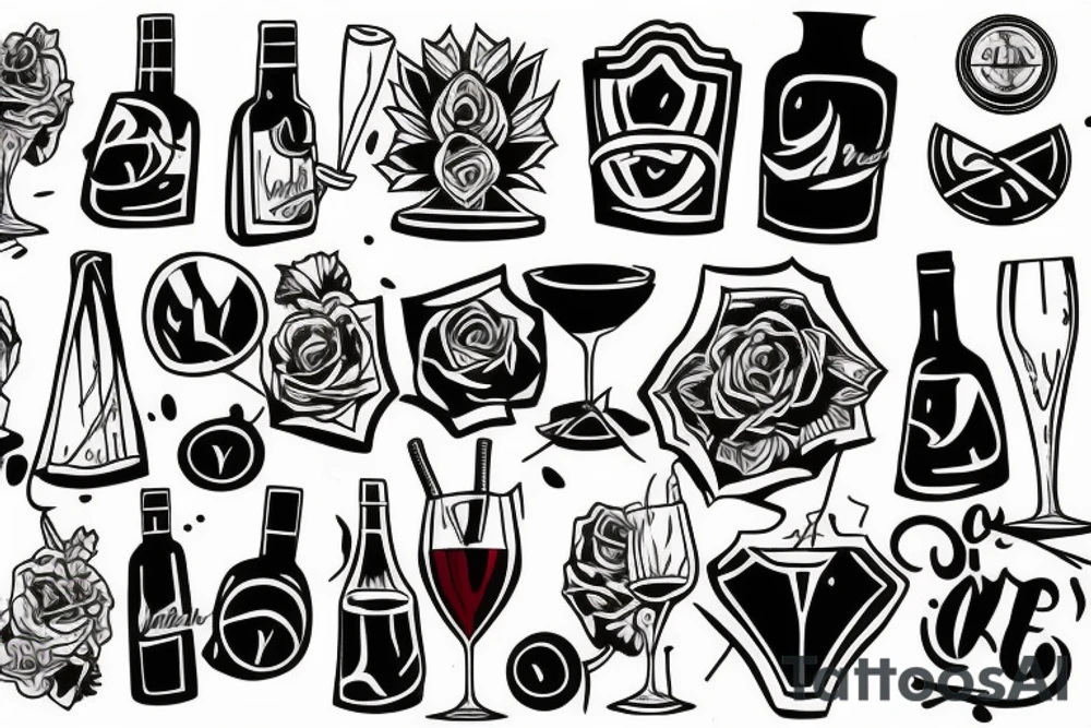 wine poured out tattoo idea