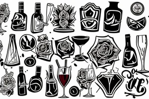 wine poured out tattoo idea