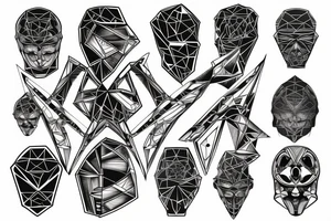 geometrical cyber tattoo idea
