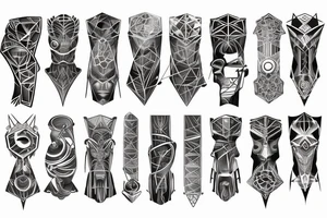 geometrical cyber tattoo idea