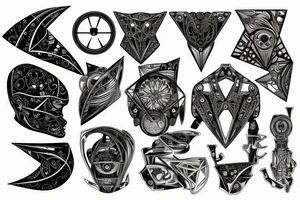 geometrical cyber circuits tattoo idea
