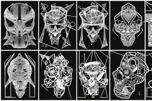 geometrical cyber circuits tattoo idea