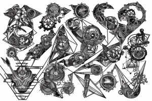 geometrical cyber circuits tattoo idea