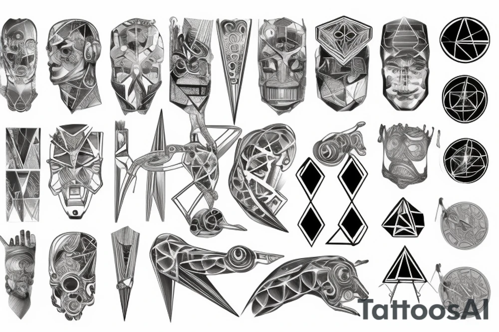 geometrical cyber circuits
forearm tattoo idea