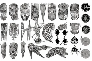 geometrical cyber circuits
forearm tattoo idea