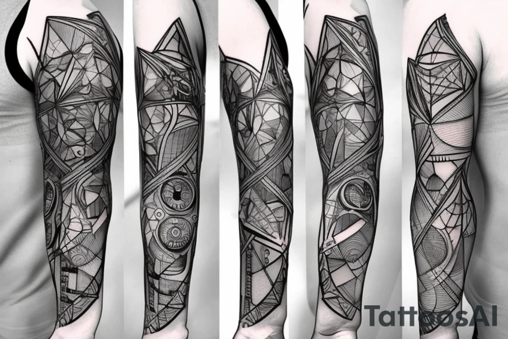 geometrical cyber circuits
forearm tattoo idea