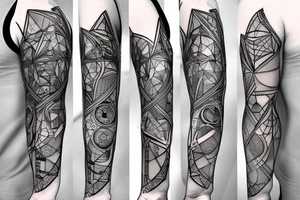geometrical cyber circuits
forearm tattoo idea