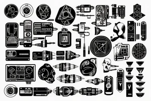 electrical ciruits cyberpunk tattoo idea
