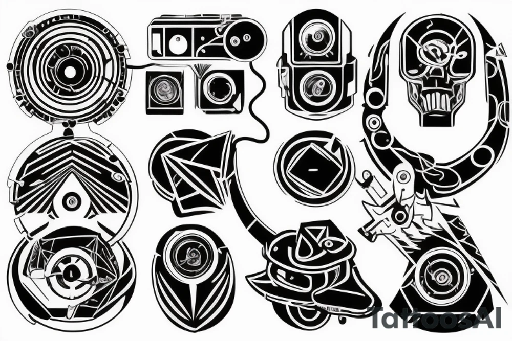 electrical ciruits cyberpunk tattoo idea