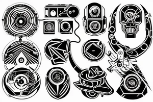 electrical ciruits cyberpunk tattoo idea