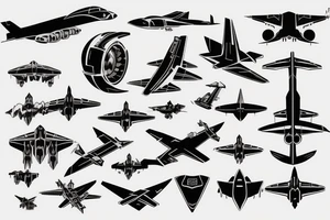 electrical ciruits cyberpunk airplane tattoo idea