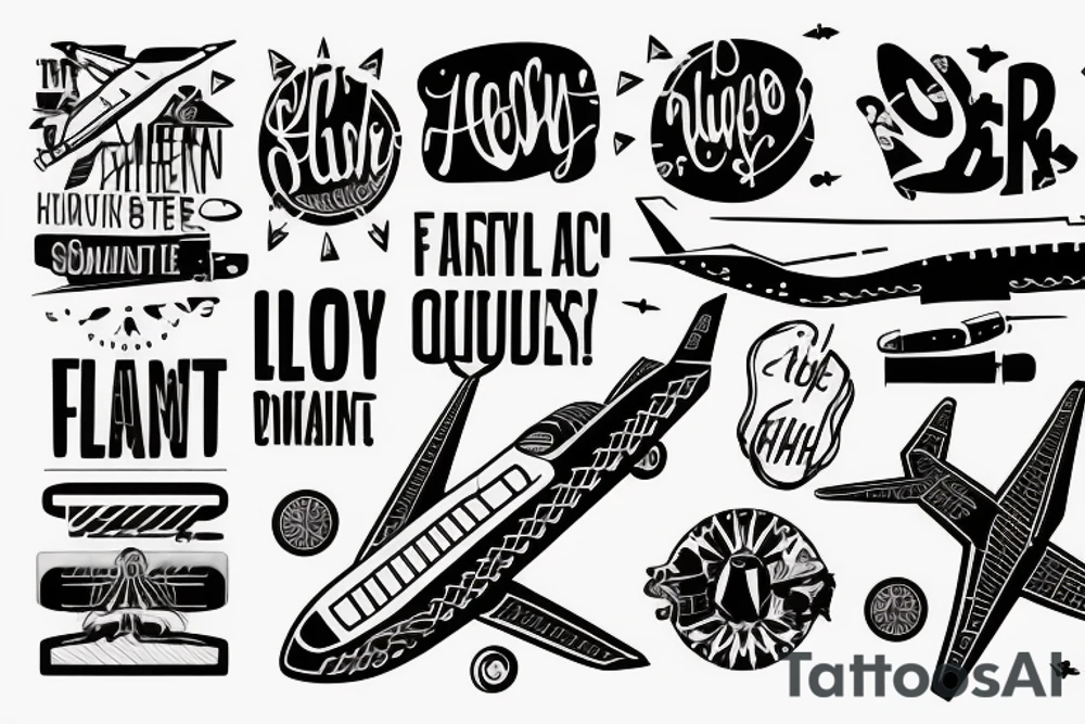 an airplane that is making a quote tattoo idea