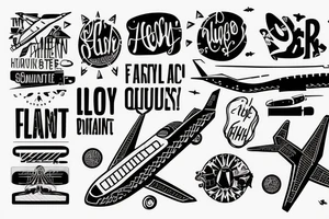 an airplane that is making a quote tattoo idea