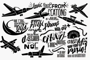 an airplane that is making a quote tattoo idea