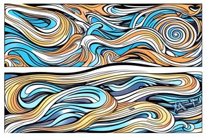 A stormy stream of water, a wave, the element of creation tattoo idea