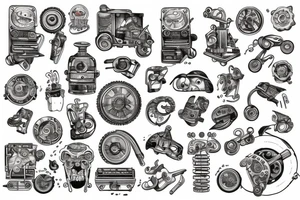 Mechanical with 90s catoon tattoo idea
