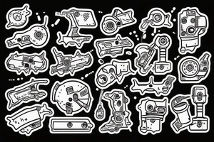 Mechanical with 90s catoon tattoo idea