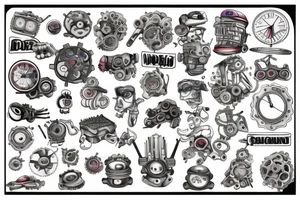Mechanical with 90s catoon tattoo idea